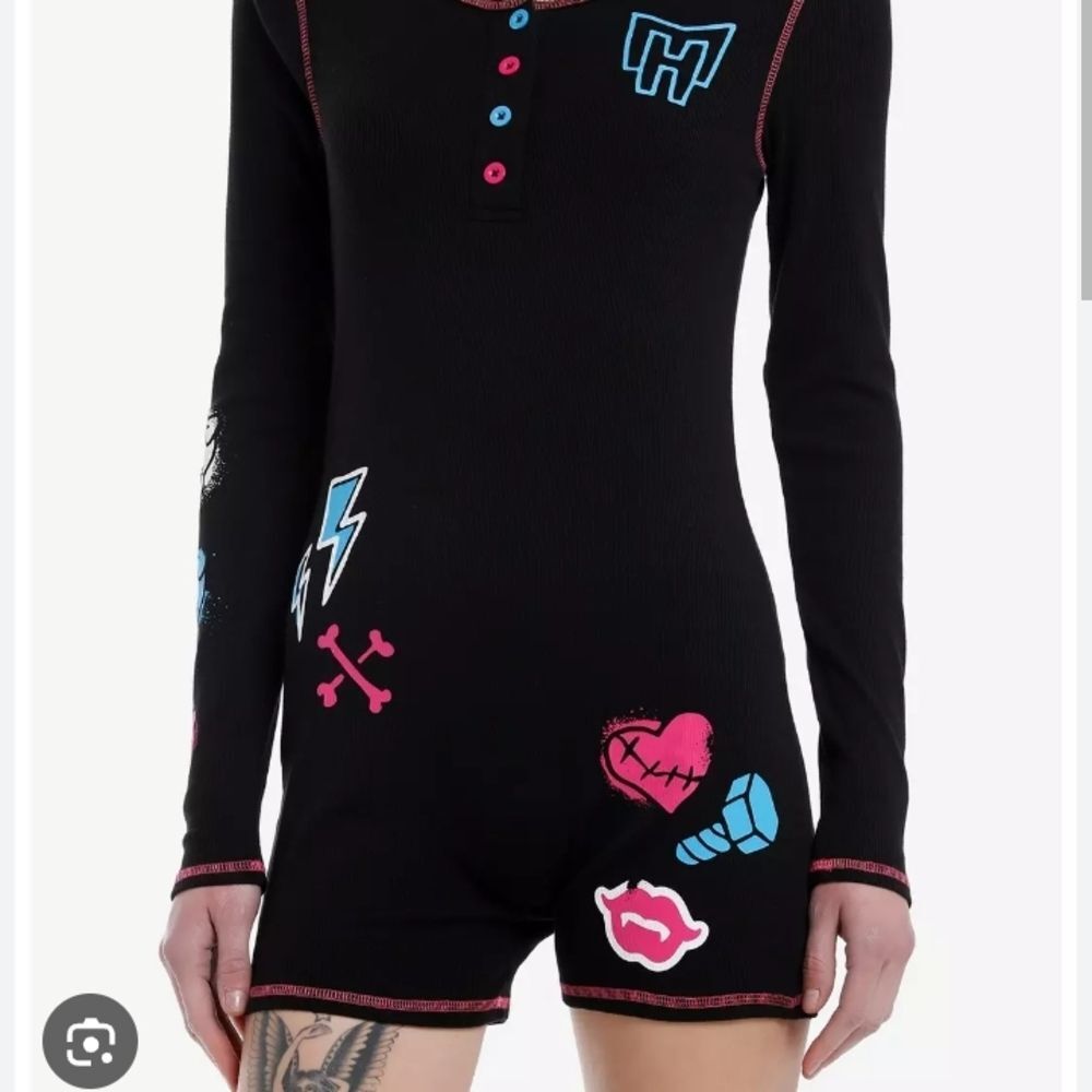 Monster High Black and Purple Long Sleeve Romper goth whimsy nostalgia core punk